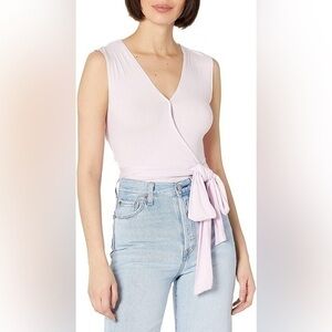 BCBGeneration Lilac Surplice Open Back Wrap Bodysuit Sz.S NWT!